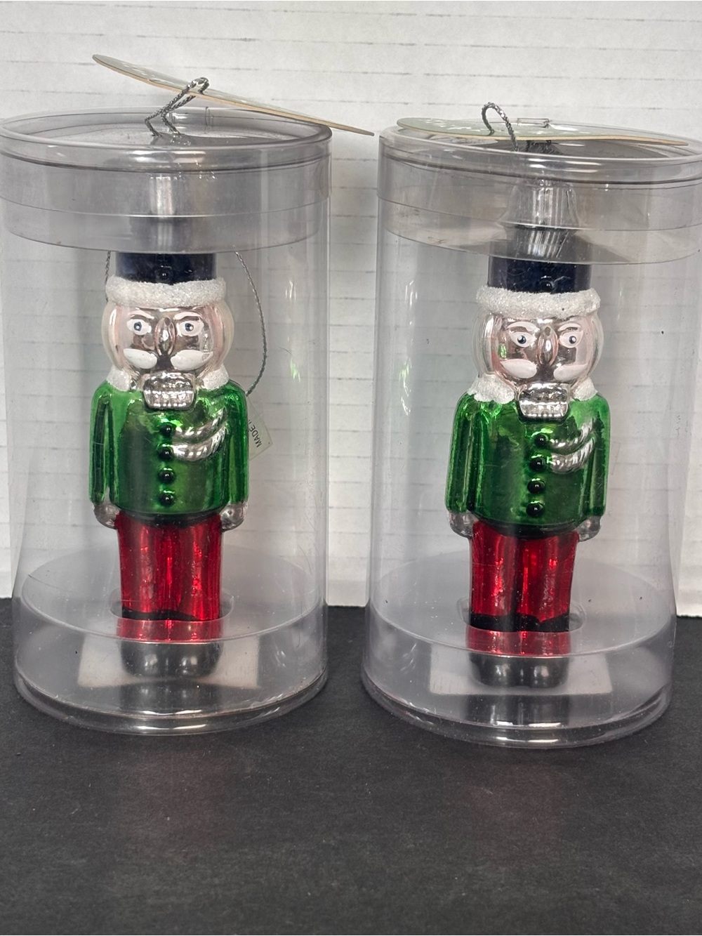 2 VTG 2002 Martha Stewart Glass Ornament Winter Jubilee Nutcracker Hand Painted